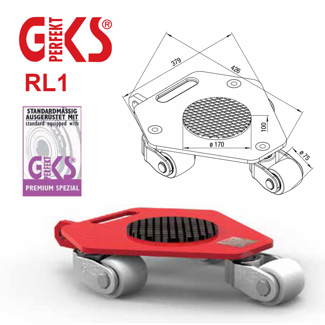 Rotating Trolleys RL2, Rotating Trolleys for heavy loads up to 1 ton